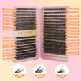 thumbnail image 2 of DIY Cluster Lashes Kit: 30D/40D/50D Mixed Curl & Volume, Ultra-Large Capacity, Long-Lasting Curling, Sweatproof, Easy Application for Beginners - Includes Pink Tools (DIY-JMS-181), 2 of 5