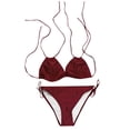 thumbnail image 3 of Womens Solid Push Up Padded Plus Size Bikini Set Swimsuit Bathing Suit Swimwear, 3 of 5
