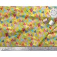 thumbnail image 3 of Soimoi Moss Georgette Fabric Triangle Geometric Fabric Prints by Yard 42 Inch Wide, 3 of 3