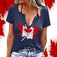 thumbnail image 1 of Chandail Canada Femme Col Rond Manches Courtes Feuille d'Érable Canadienne T-Shirts Patriotiques T-Shirts Graphiques Femmes, 1 of 3
