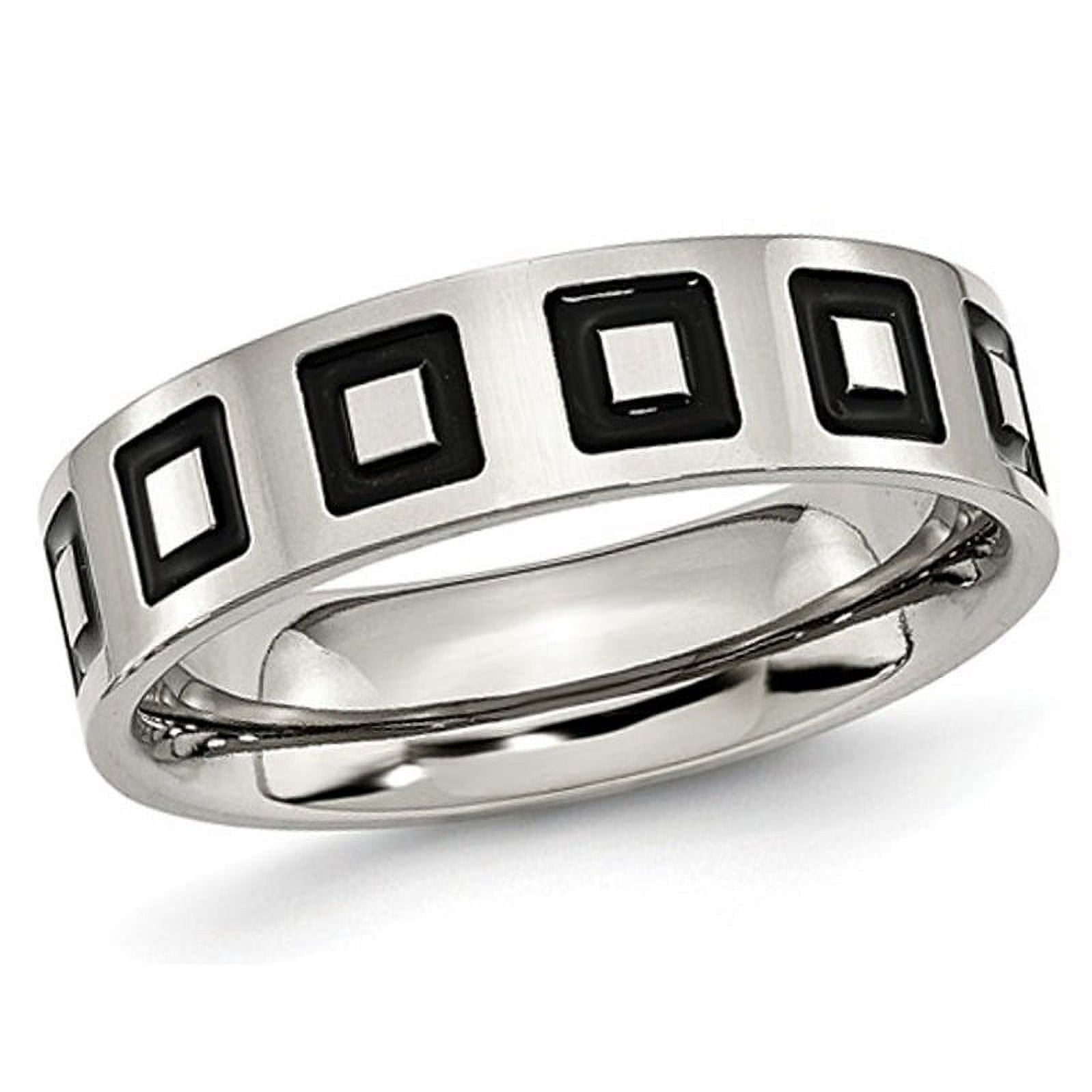 Bague Alliance pour Homme 6 mm en Acier Inoxydable Émaillé, Ajustement Confortable
