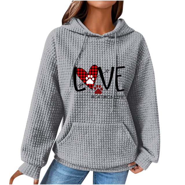 Birdeem Femmes Imprimé Col Rond Manches Longues Ample Chandail Simple Hauts Chandail Blouse