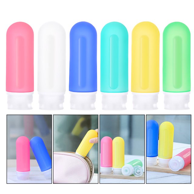 WHAMVOX 6Pack Travel Size Lotion Bottle Set Cylindrical Shape for Travel Essentials and Airplane Flying
