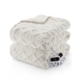thumbnail image 1 of King Size Electric Heated Blanket - Dual Controls Sherpa Tufted Blanket - 10 Heat Levels & Timer, Fast Heating, LCD Controller, ETL Certified, Machine Washable, White, 90x100 Inches, 1 of 6