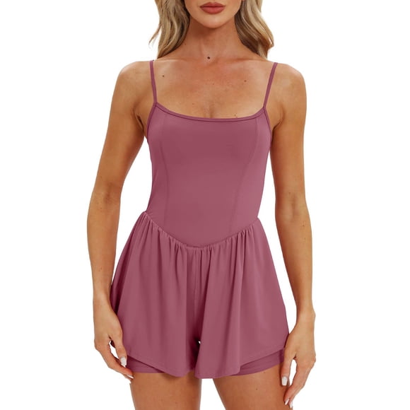Yuyuzo Womens Workout Romper Tennis Short Athletic 1 Piece Jumpsuits Casual Summer Gym Yoga Outfits