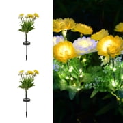 Dvkptbk solar lights Outdoor Garden Decoration Lawns Ground Plug Lamp Solar 7 Heads Snow Lotuss Lights Automatic Lighting In Darkness