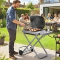 thumbnail image 2 of Outsunny Barbecue au Gaz Propane Portable avec Chariot Pliable, Roues, Noir, 2 of 10