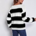 thumbnail image 4 of Dvkptbk Sweaters for Women Femmes Rond-Col Bande Épissage Pull Récréatif Tricot Pull Manches Longues Clothes sur l'Autorisation, 4 of 9