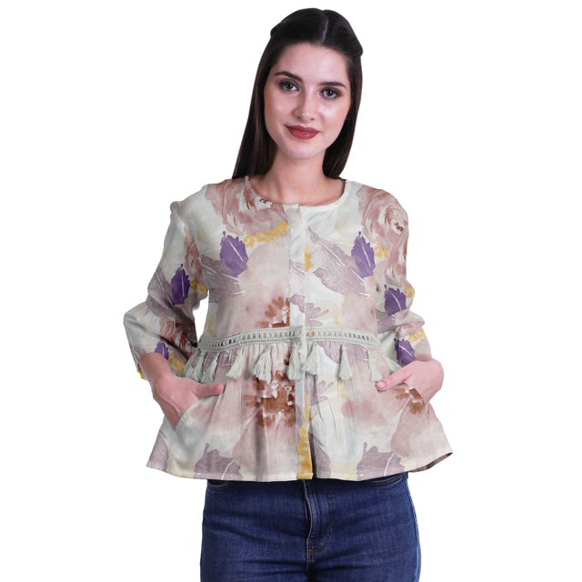 Moomaya Hauts Boho Coton Décontractés Amples Blouses Haut d'Été Col Rond T-Shirt