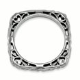 thumbnail image 2 of Bague Empilable Carrée en Argent Sterling 925 avec Plaque Noire, 2 of 7