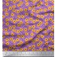 thumbnail image 1 of Soimoi Cotton Poplin Fabric Text & Tiger Face Cartoon Printed Fabric 1 Yard 42 Inch Wide, 1 of 3
