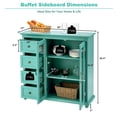 thumbnail image 3 of Giantex Sideboard Buffet Cabinet w/4 Drawers & Dual-Open Glass Doors, Kitchen Buffet Storage Cabinet, Green, 3 of 8