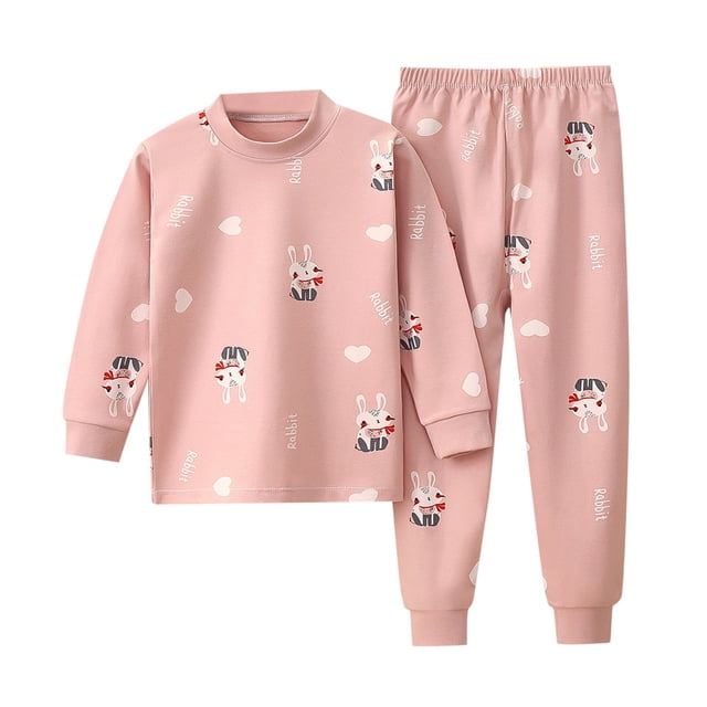 Ensemble de Pyjama en Coton pour Filles et Garçons, Haut à Manches Longues et Pantalon