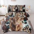 thumbnail image 1 of Erosebridal Highland Bull Bedding Sets Full Size, Cheetah Print Comforter Sets with Sheets, Rustic Farmhouse Decor, Reversible, 1 of 1