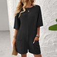 thumbnail image 2 of Yanlir 2025 Spring Summer Rompers for Womens Casual Rompers Adjustable Shorts Overalls Loose Jumpsuits Summer Outfits with Pockets(Dark Gray,L), 2 of 8