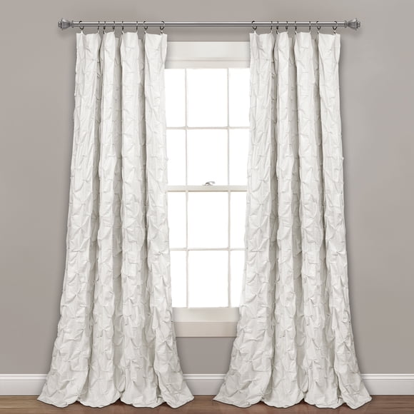 Ravello Pintuck Window Curtain Panel White Single 52X84