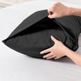 thumbnail image 4 of Staron Cooling Pillow Cases Queen Size Set of 2, Soft Brushed Microfiber Breathable Cooling Pillow Case for Hot Sleepers with Envelope Closure, Black Pillow Cases, 4 of 6