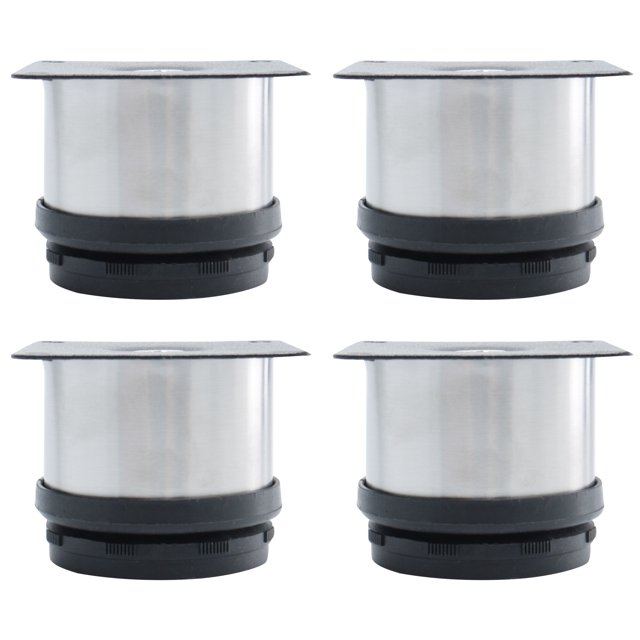 Unique Bargains Pieds de Meubles 2 Pieds en Acier Inoxydable pour Canapé Table Pieds Réglables Remplacement 4 Pcs