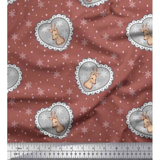 Soimoi Poly Georgette Fabric Boy,Surfboard And Beach Bird Print Sewing Fabric Yard 42 Inch Wide
