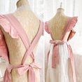 thumbnail image 4 of CSChome Tablier de Cuisine Style Japonais – Sangle Réglable Sans Manches Double Poches Dentelle Tablier de Cuisine, 4 of 7