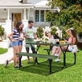 thumbnail image 2 of Gymax Picnic Table Camping Picnic Bench Set Backyard Garden Patio Dining Party Green, 2 of 10