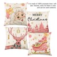thumbnail image 1 of Baohd Made With Linen Pillow Cover For Extra Comfort And Durability Cartoon Santa Claus Pillow Case Christmas Pillowcase Pink Type-2 1Set, 1 of 6