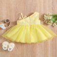thumbnail image 4 of MesaSe Bébé Filles Robe d'Été une Épaule Sans Manches Fleurs Broderie Dentelle Patchwork Tutu Sundress avec Arc, 4 of 8
