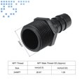 thumbnail image 3 of Unique Bargains 1/2' Barb OD 3/4NPT Male Thread Plastic Hose Fitting Hex Adapter Black, 3 of 5
