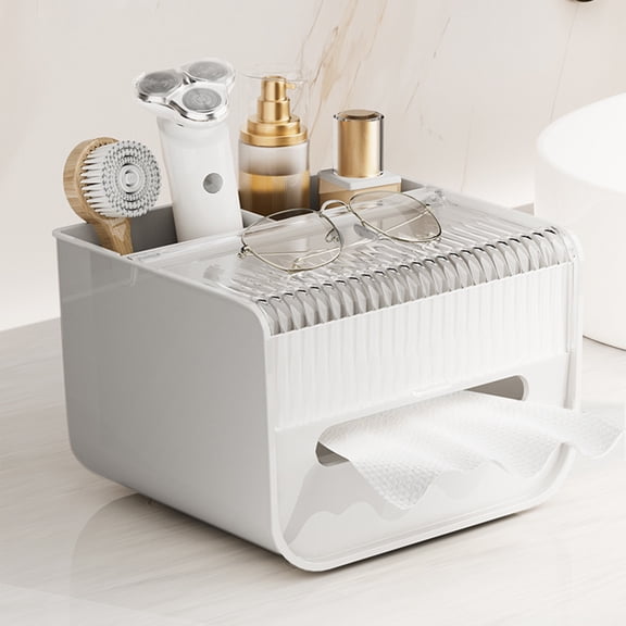 Nilvkv Casual and Luxurious Flip Tissue Box Stationery Desktop Storage and Organization Box Combination Suitable for Desk Dining Room