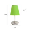thumbnail image 4 of All The Rages LT2013-GRN-2PK Designs Simples Sable Nickel Mini Lampe de Table de Base avec Abat-Jour en Tissu Ensemble de 2, Vert, 4 of 4