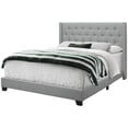 thumbnail image 4 of Monarch Specialties Bed, Queen Size, Platform, Bedroom, Frame, Upholstered, Linen Look, Wood Legs, Grey, Chrome, Transitional, 4 of 5