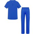thumbnail image 2 of Adar Addition Go-Everyday Scrub Set for Men - Stylish Scrub Top & Cargo Scrub Pants - A9800 - Royal Blue - M, 2 of 7