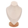 thumbnail image 2 of Necklace Display Holder, Multipurpose Scratch Resistance Wood Stable Base Elegant Jewelry Bust Stand  For Home For Trade Show Beige, 2 of 8