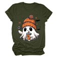 thumbnail image 3 of T-shirt Graphique à Manches Courtes d'Halloween pour Femmes Col Rond Décontracté pour Tenue de Fête d'Été avec Jeans, 3 of 4