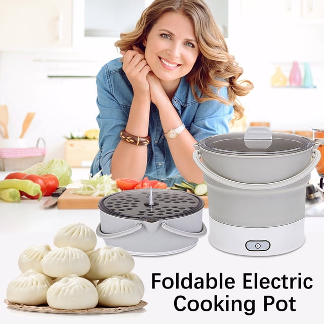 TIMIFIS Folding Hot Pot Boiling Pot Portable Folding Hot Pot Travel Hot Pot Kettle Kitchen Utensils