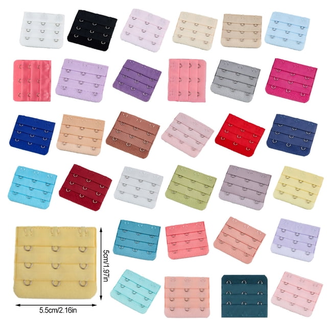 Extension Strap Bra Extender Buckle 3 Hook Clips. Women Women Accessories Practical Elastic Multicolor Clips Tight 3 Rows Underwear pink