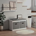 thumbnail image 2 of HOMCOM Shoe Bench with Cushion Seat, 2 Fabric Drawers for Entryway Hallway, 2 of 10