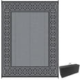 thumbnail image 1 of Outsunny Waterproof Outdoor Rug with Carrying Bag, 9' x 12', Black and Grey, 1 of 8