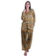 thumbnail image 1 of Moomaya Ensemble de Pyjama à Boutons pour Femmes, Pantalon de Nuit à Col Cranté, Tenue de Détente, 1 of 6