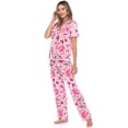 thumbnail image 3 of White Mark Women's Tropical Short Sleeve Button-Down Pajama Set, 3 of 6