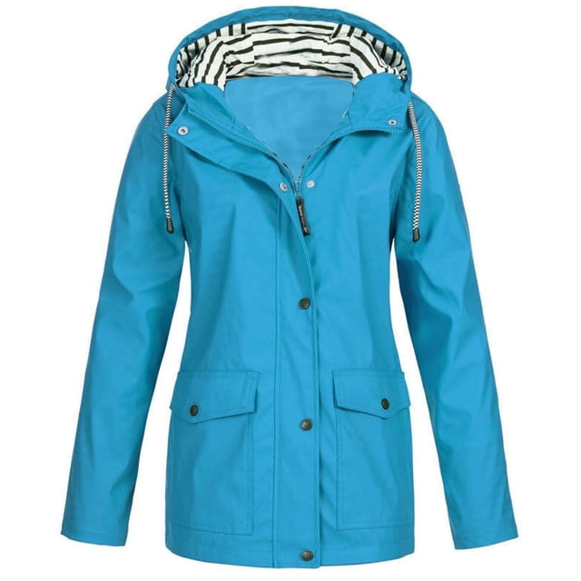Dvkptbk Veste à Capuche pour Femmes, Imperméable, Grande Taille, Coupe-Vent, en Solde