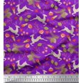 thumbnail image 1 of Soimoi Polyester Crepe Fabric Leaves & Reindeer Animal Fabric Prints by Yard 42 Inch Wide, 1 of 3