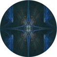 thumbnail image 1 of Ahgly Company Machine Washable Indoor Round Transitional Blue Jay Blue Area Rugs, 4' Round, 1 of 7