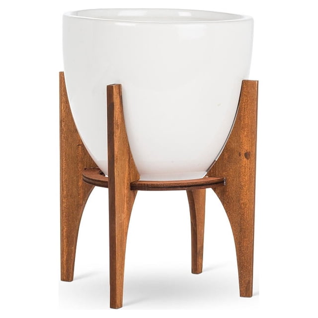 Grand Pot avec Support pour Plante en Bois