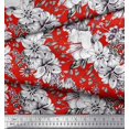 thumbnail image 3 of Soimoi Modal Satin Fabric Leaves & Flower Floral Print Sewing Fabric Yard 42 Inch Wide, 3 of 3