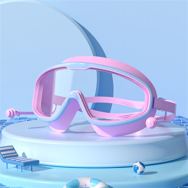 Kids Swimming Goggles - Large Frame HD Waterproof Eyewear - Adjustable Soft Silicone Seal & Eye Protection for Children