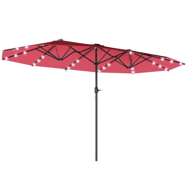 Outsunny Parasol de Jardin à Double Face Parasol de Terrasse Pare-Soleil Extérieur