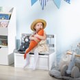 thumbnail image 2 of Qaba Coffre de Rangement pour Jouets pour Tout-Petits, Banc de Rangement pour Enfants avec Dossier, Gris, 2 of 10