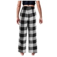 thumbnail image 4 of Ketyyh-chn99 Pantalon Cargo à Cordon pour Garçons Enfants, Pantalon Long à Carreaux Rouges pour Garçons et Filles Ados, Pyjama pour Tenues d'Intérieur Assorties en Famille pour 18 Ans, Noir, 4 of 5