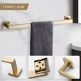 thumbnail image 2 of TURS Brushed Gold Bathroom Accessory Set 4-Pieces Bathroom Hardware Set Square Towel Bar Set Stainless Steel Towel Holder Set, 2 of 4